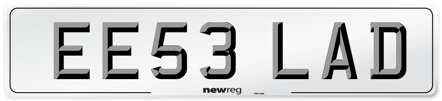 EE53 LAD Number Plate from New Reg